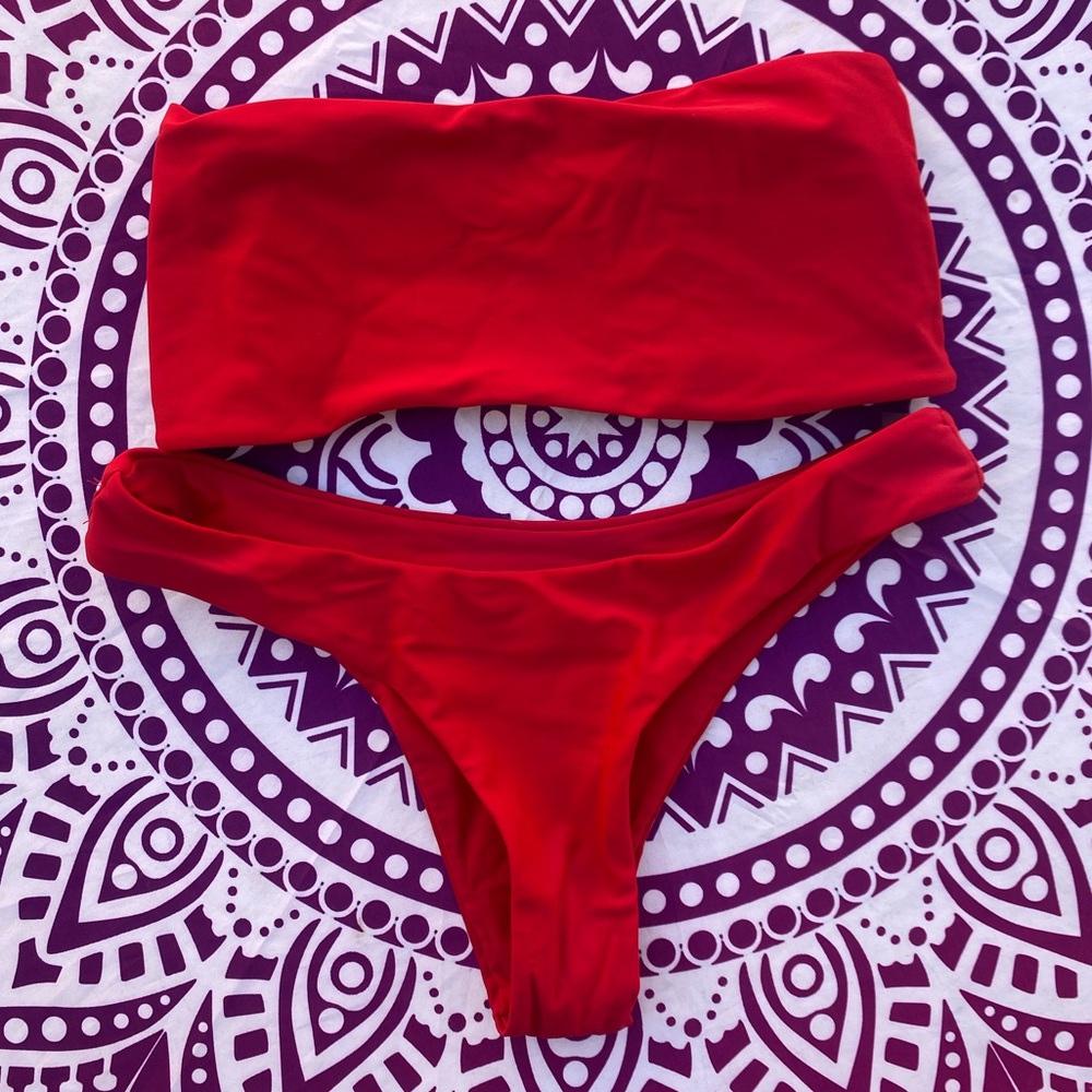 Zaful Strapless Red Bikini